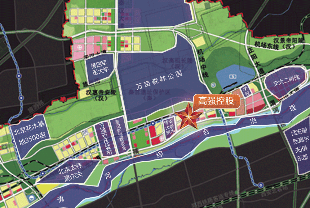 秦汉新城项目位置图